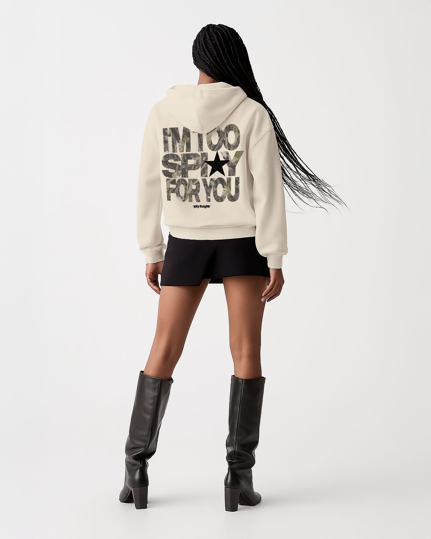 Oversized Hoodie Black - I’m Too Spicy For You