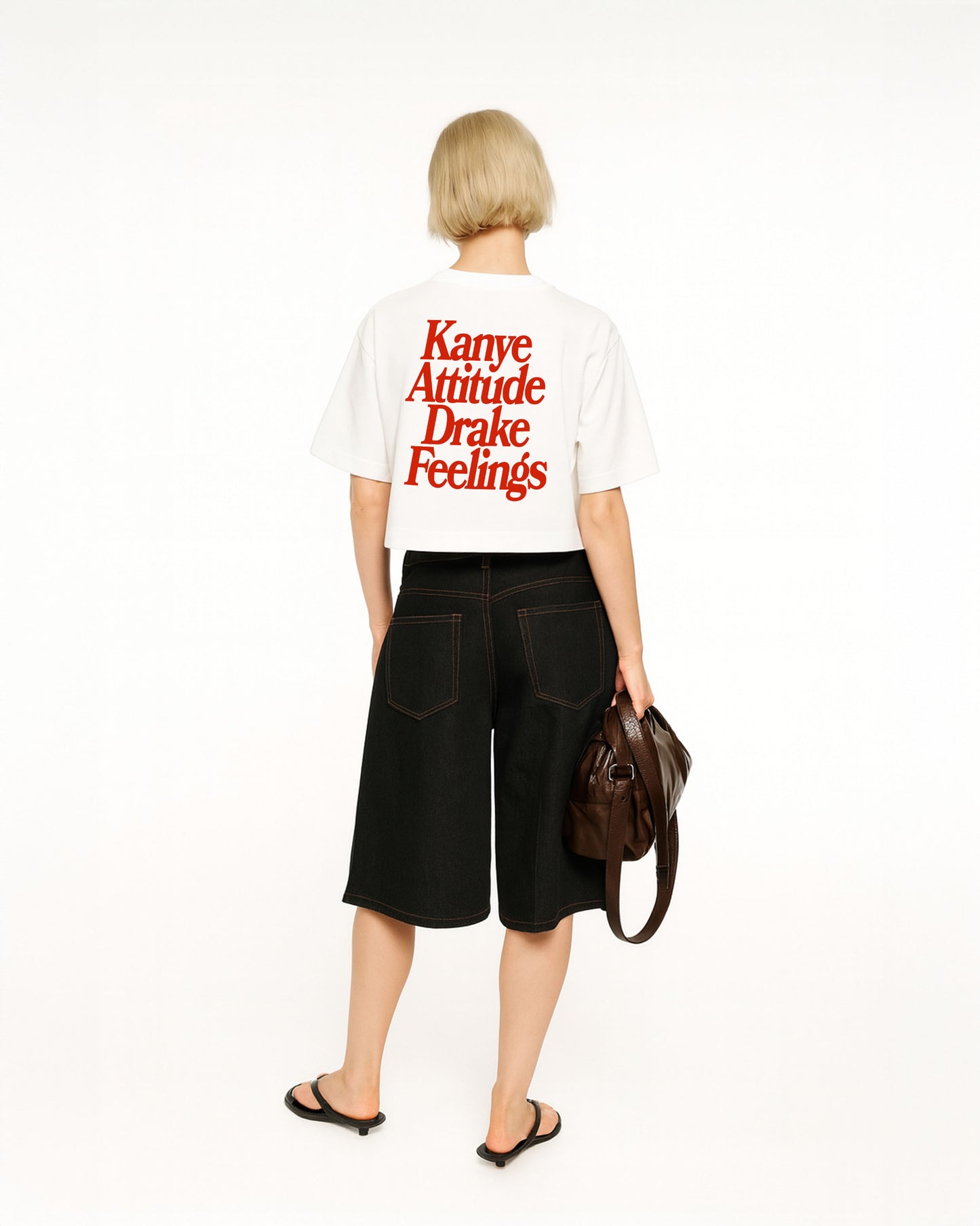 Oversize Cropped Tee - Kanye x Drake