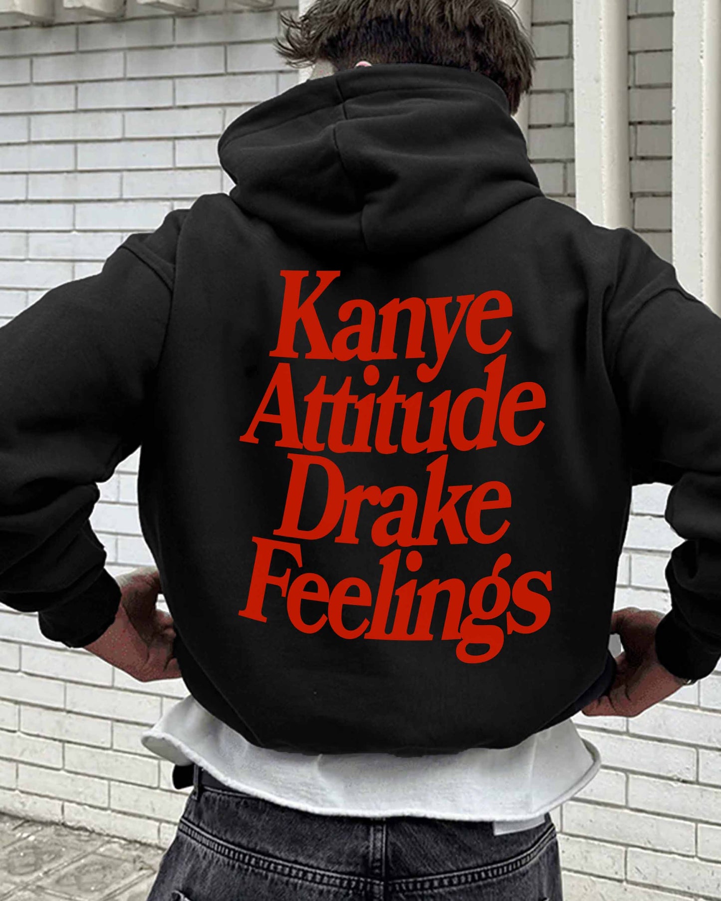 Oversized Hoodie Black - Kanye x Drake