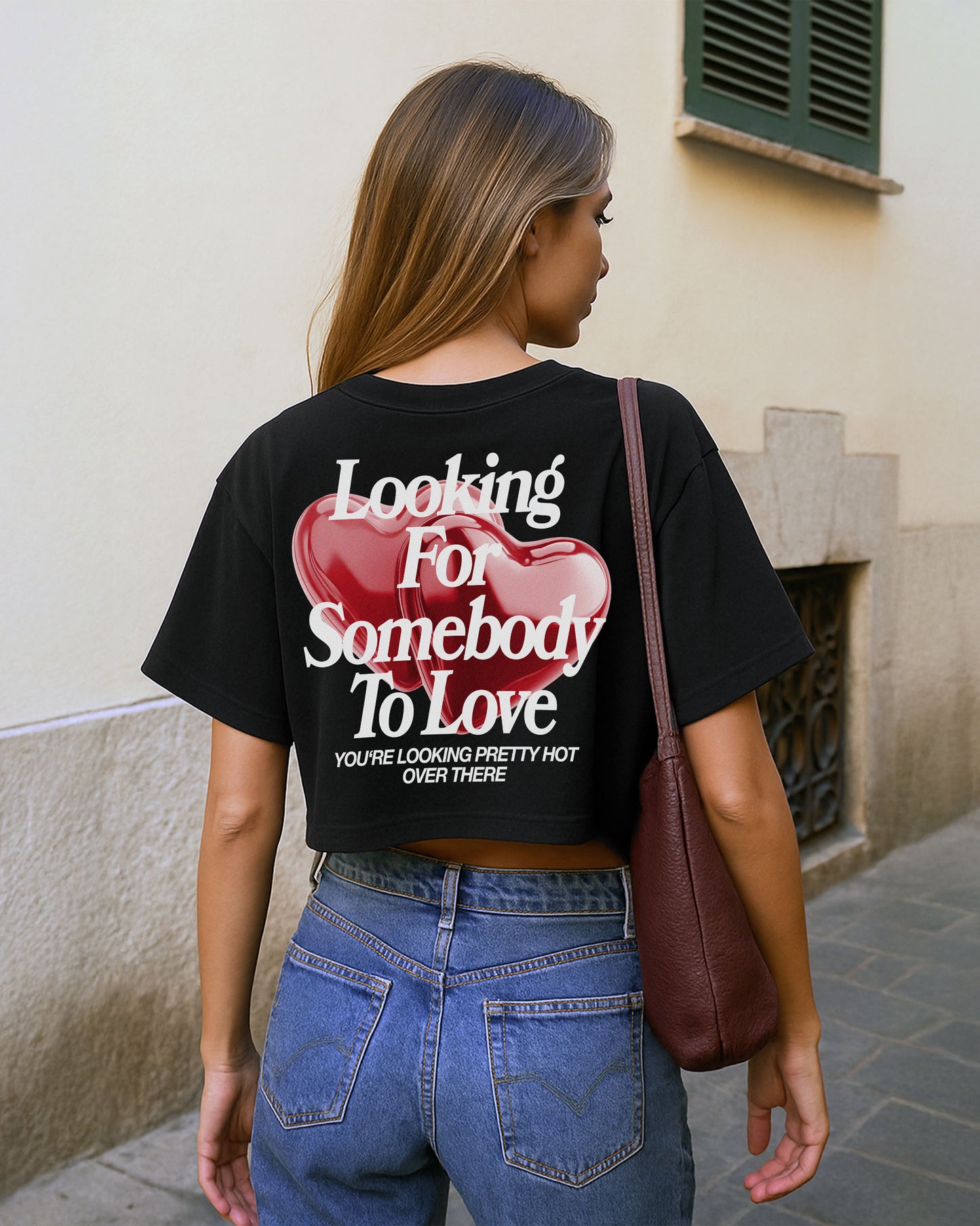 Oversize Cropped Tee - Looking For Somebody To Love
