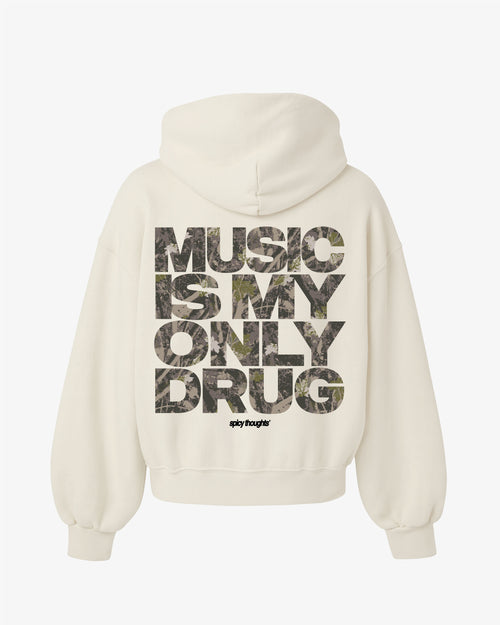 Oversized Hoodie Black - Music Is My Only Drug