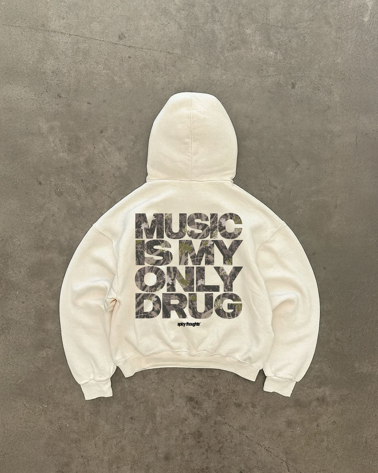 Oversized Hoodie Black - Music Is My Only Drug