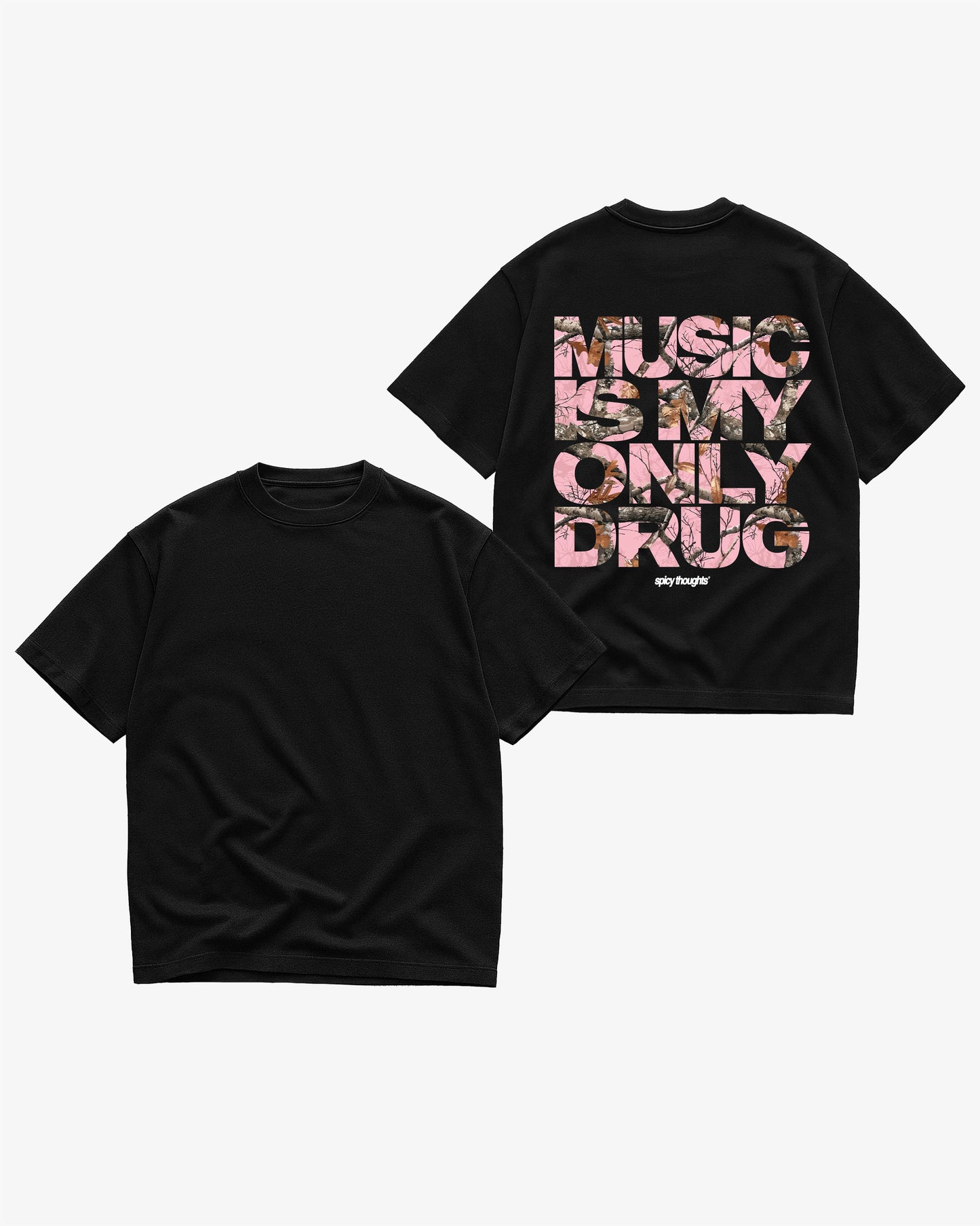 Heavy Oversized Tee - Music Is My Only Drug