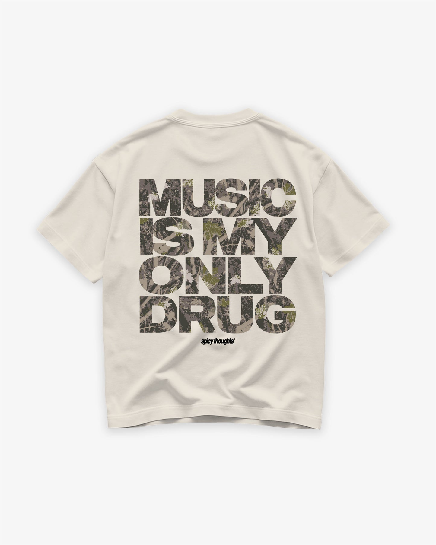 Heavy Oversized Tee - Music Is My Only Drug