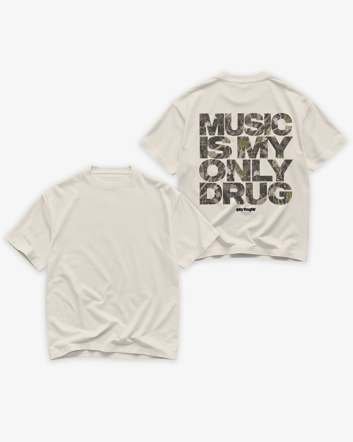Heavy Oversized Tee - Music Is My Only Drug
