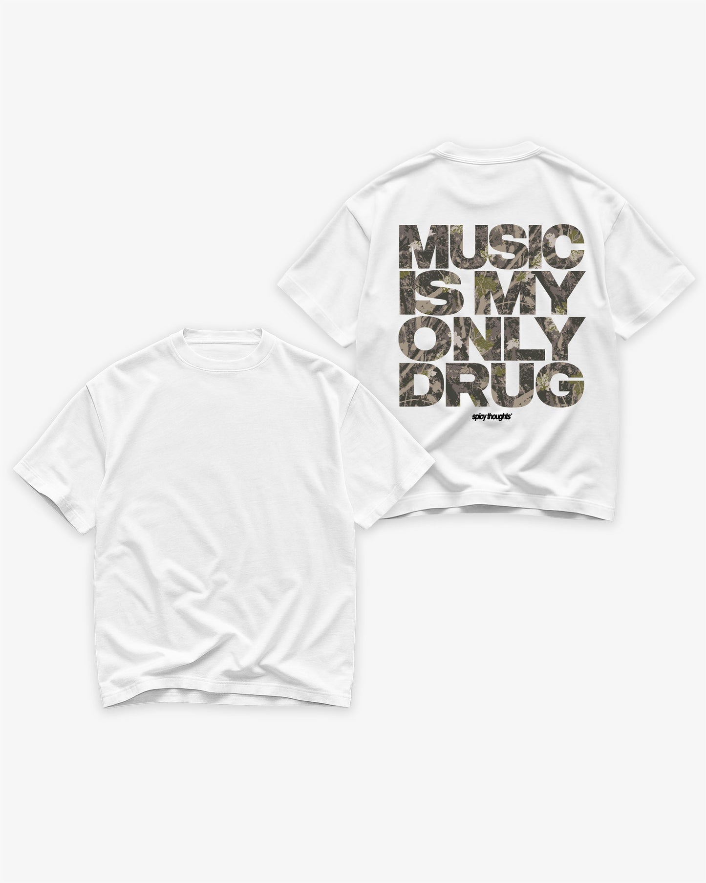 Heavy Oversized Tee - Music Is My Only Drug