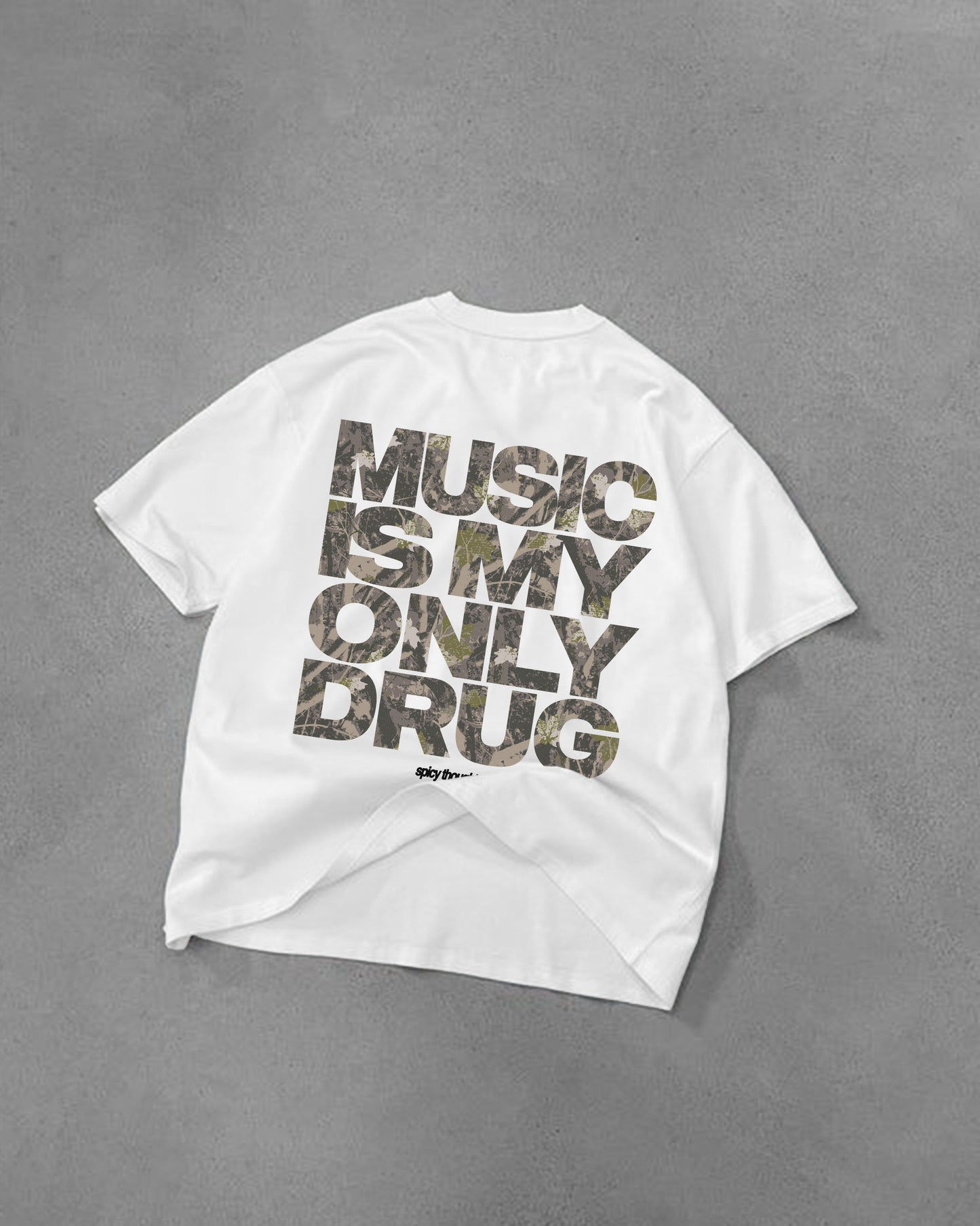 Heavy Oversized Tee - Music Is My Only Drug
