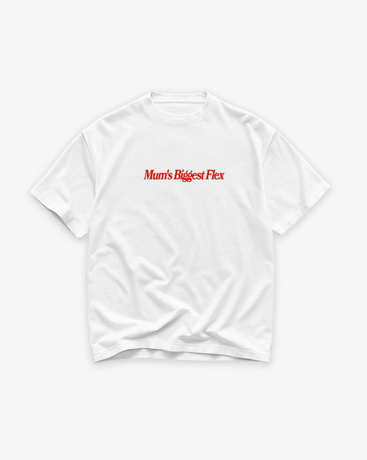 Heavy Oversized Tee White - Mum’s Biggest Flex