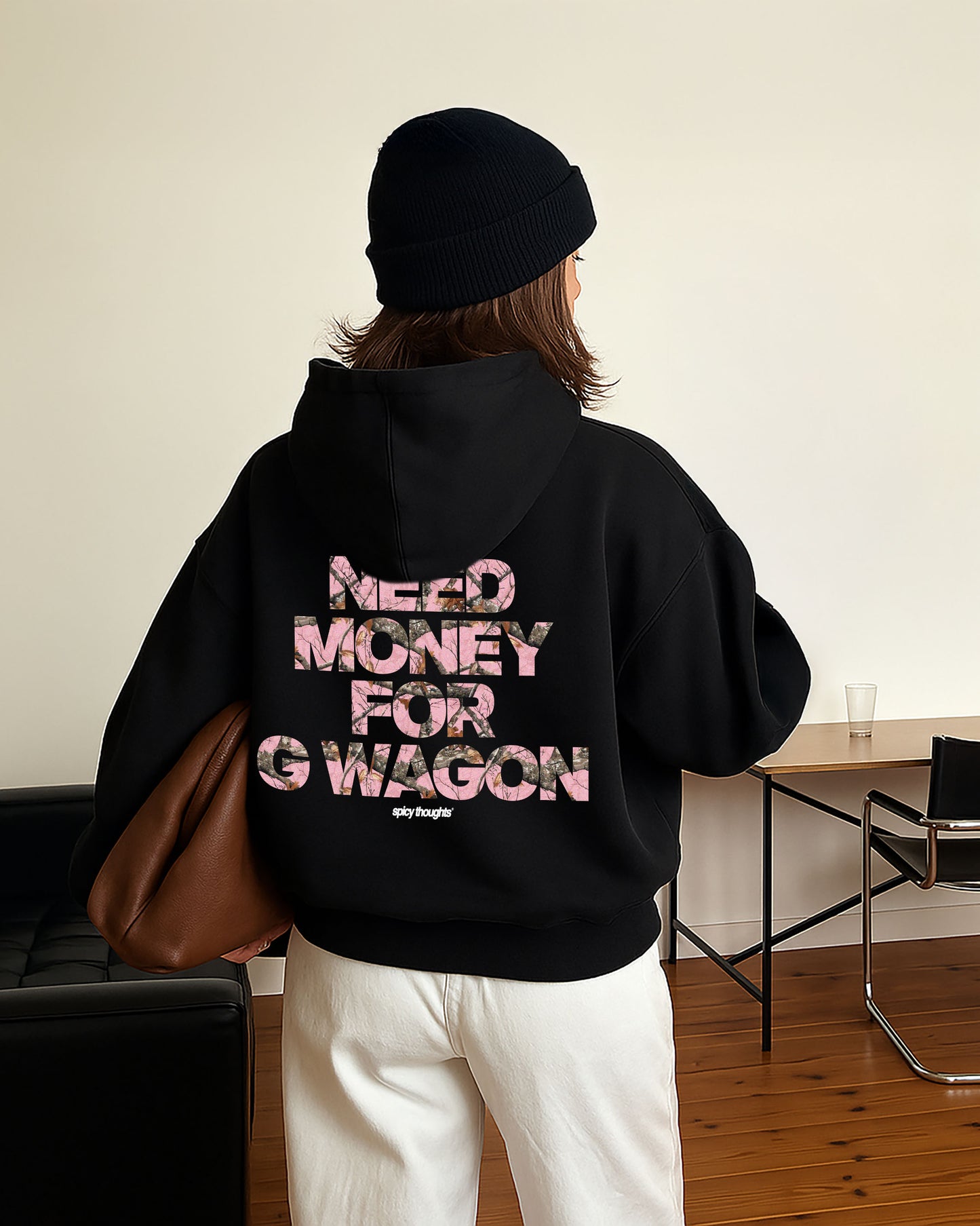 Oversized Hoodie Black - Need Money For G Wagon