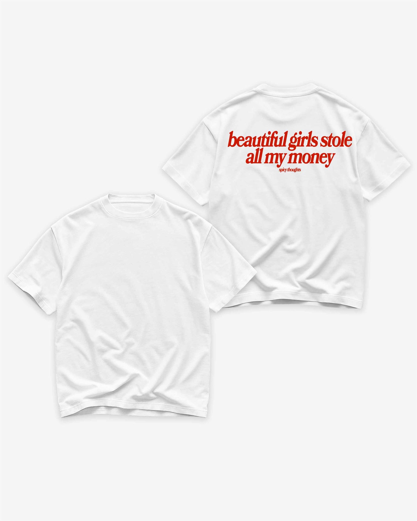 Heavy Oversized Tee - Beautiful Girls Stole All My Money