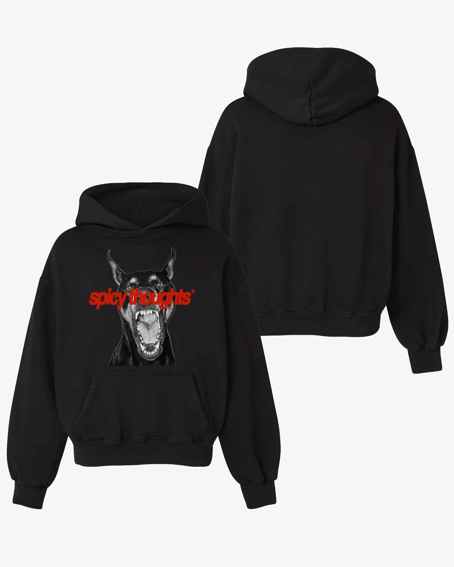 Oversized Hoodie Black - Dog