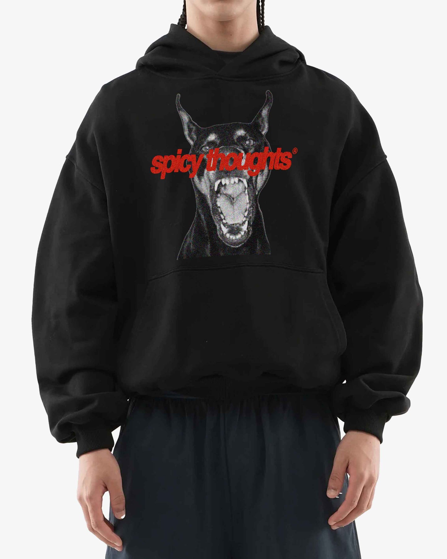 Oversized Hoodie Black - Dog