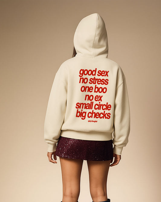 Oversized Hoodie Black - Small Circle Big Checks