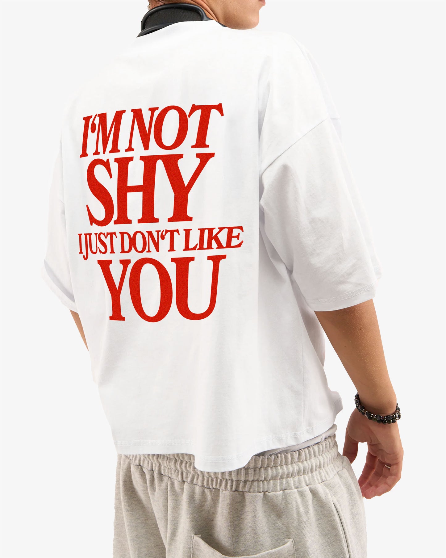 Heavy Oversized Tee White - I’m Not Shy