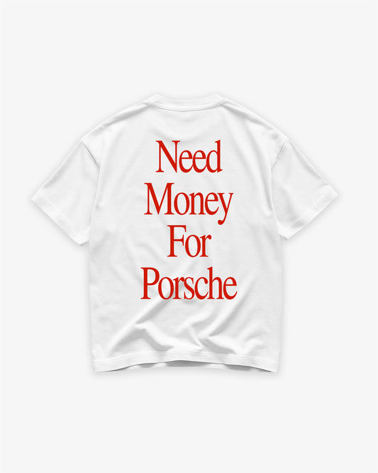 Heavy Oversized Tee White - Need Money For (Backprint)