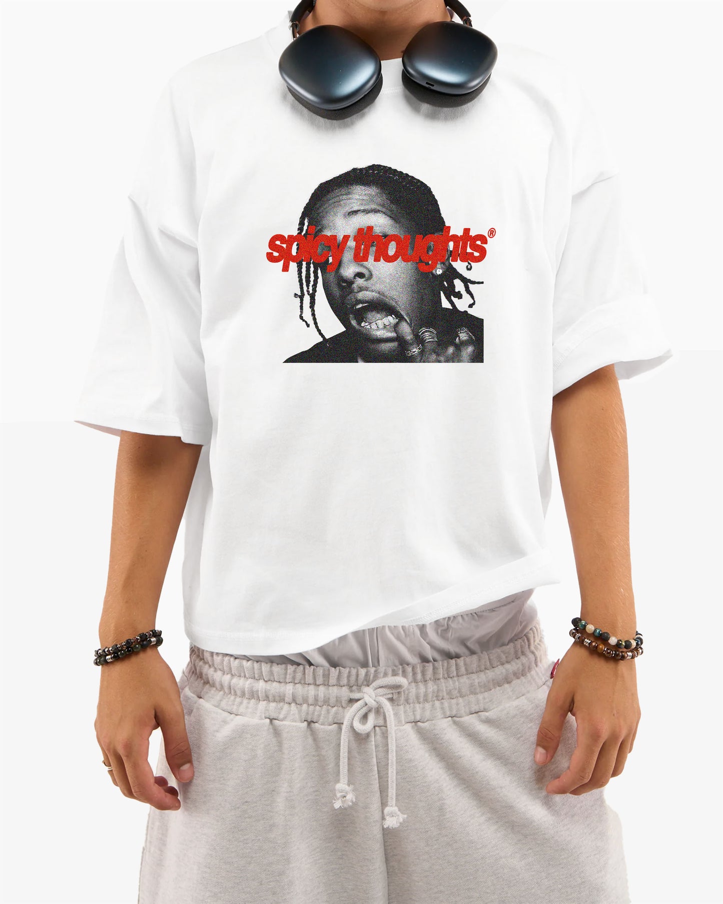 Heavy Oversized Tee White - Rocky Thoughts