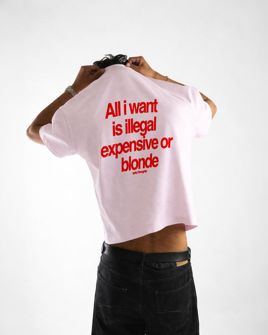 Heavy Oversized Tee - All I Want Is Illegal, Expensive or Blonde
