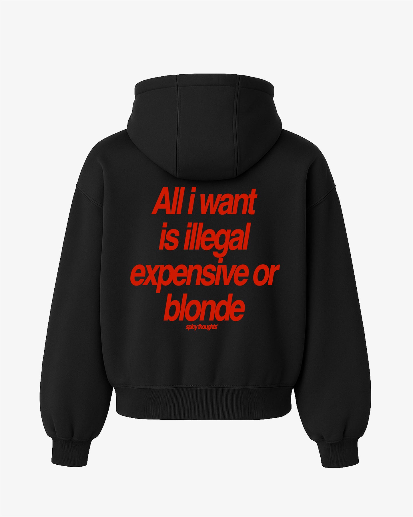Oversized Hoodie - All I Want Is Illegal, Expensive or Blonde
