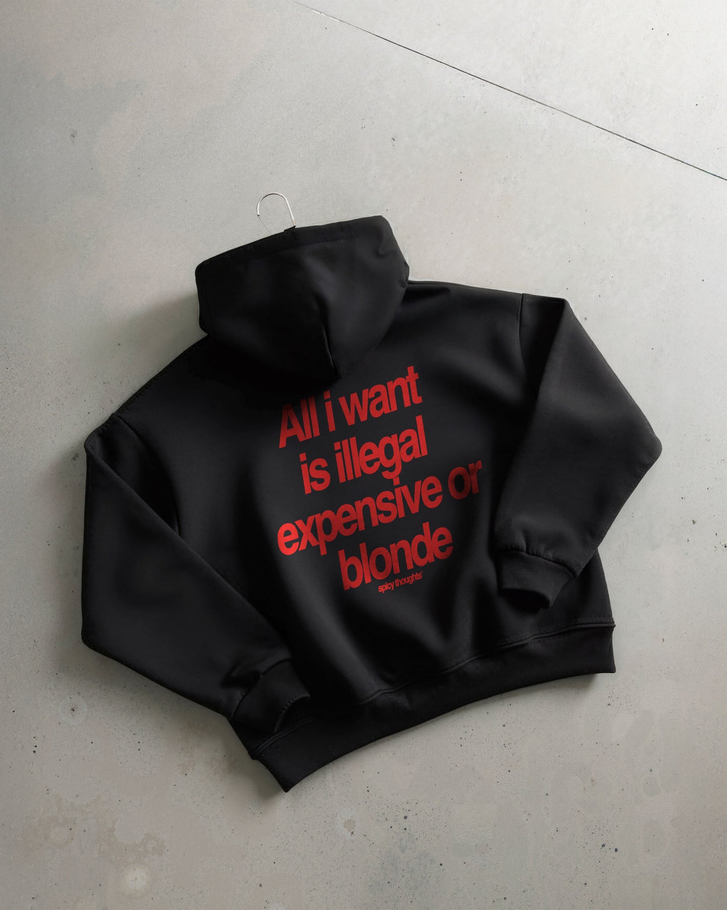 Oversized Hoodie - All I Want Is Illegal, Expensive or Blonde