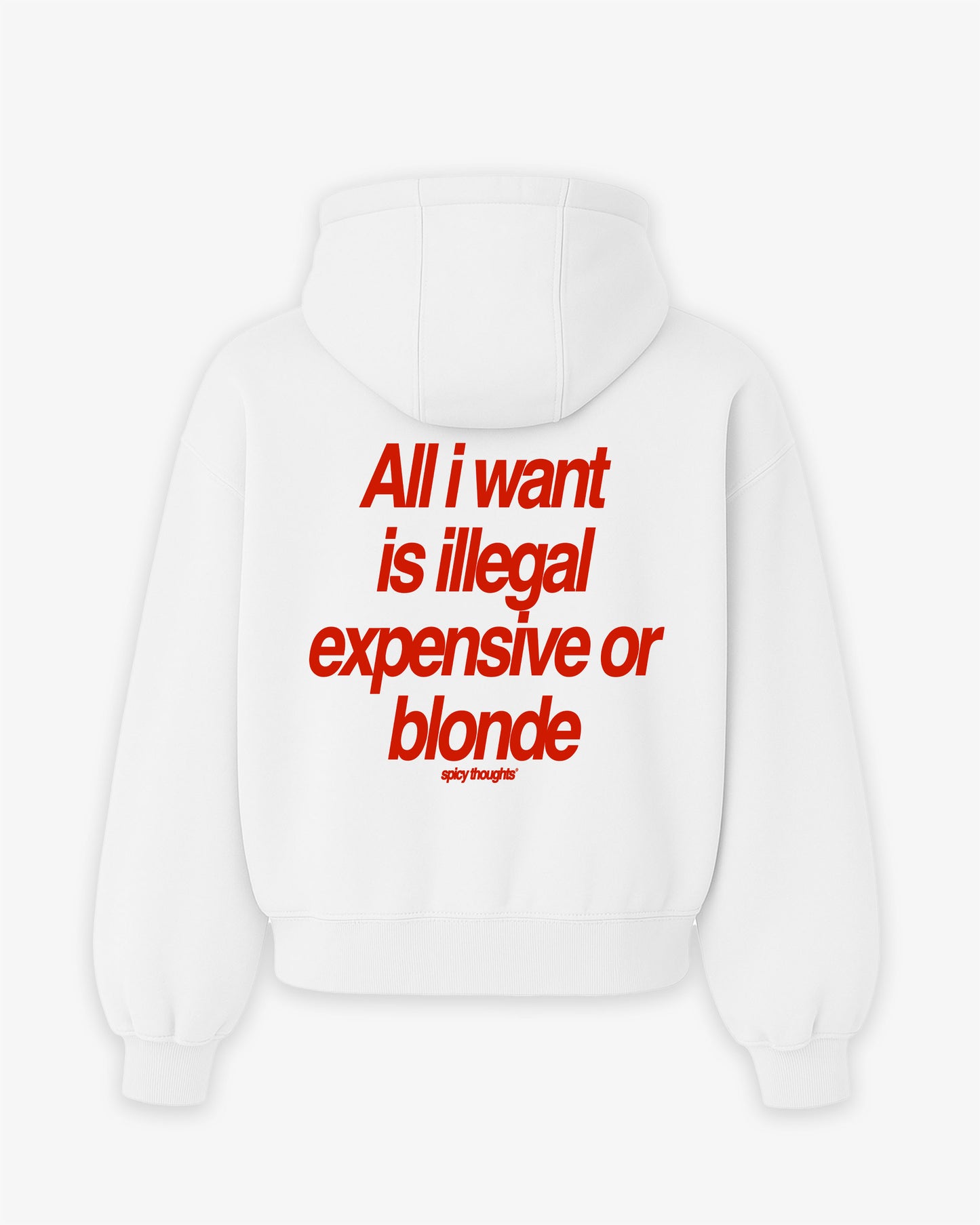 Oversized Hoodie - All I Want Is Illegal, Expensive or Blonde