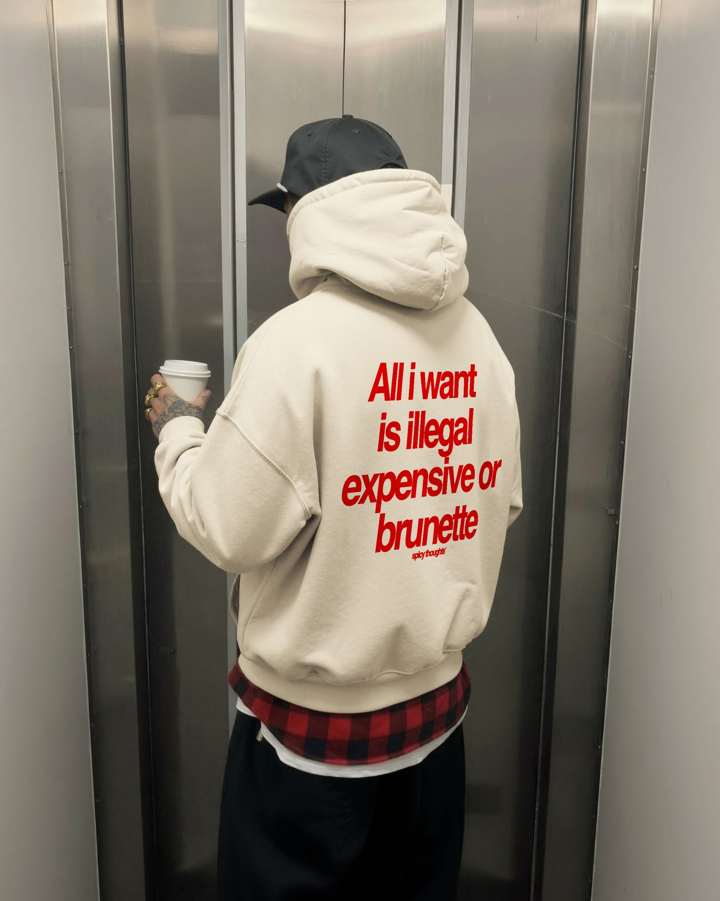 Oversized Hoodie - All I Want Is Illegal, Expensive or Brunette