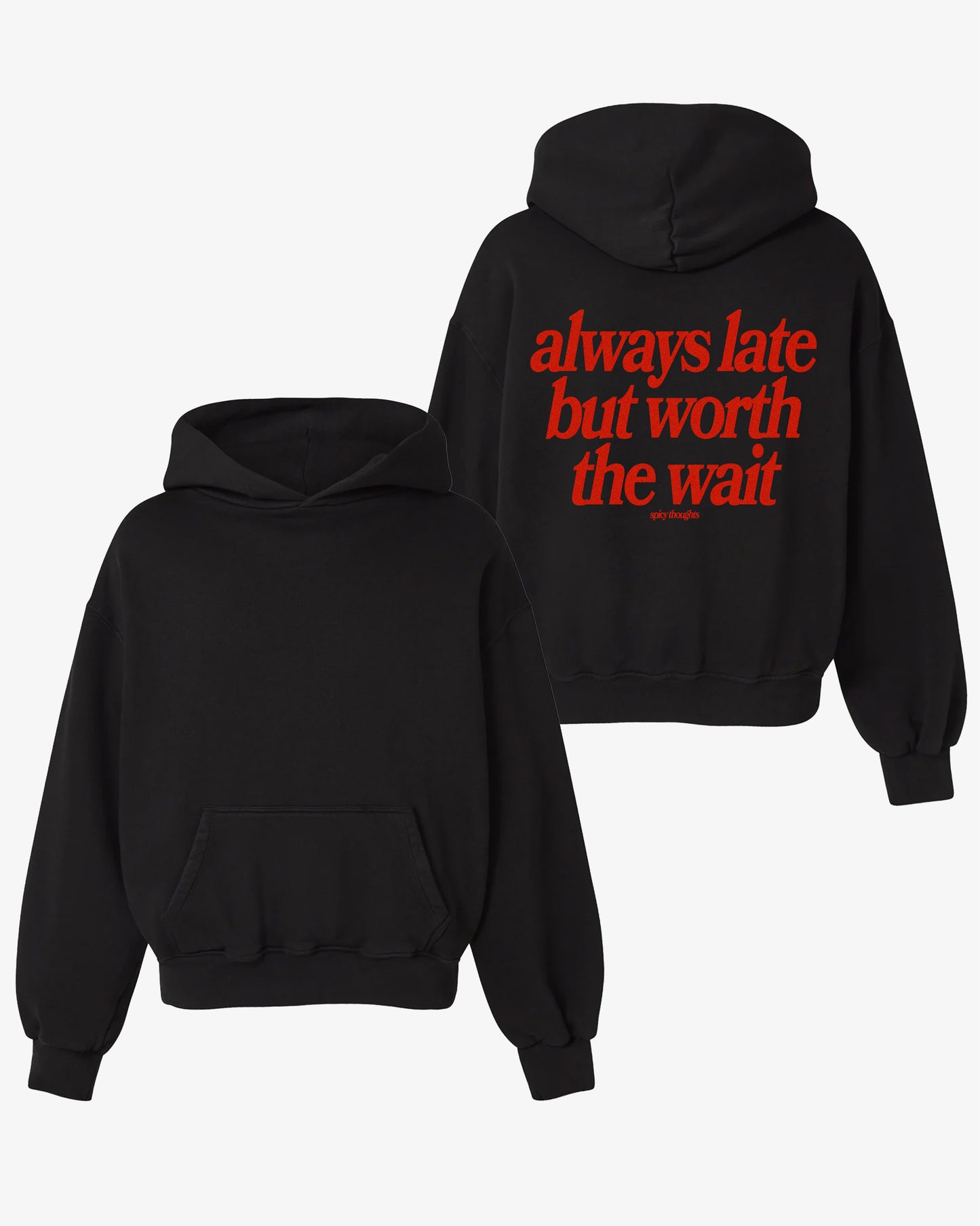 Oversized Hoodie Black - Always Late