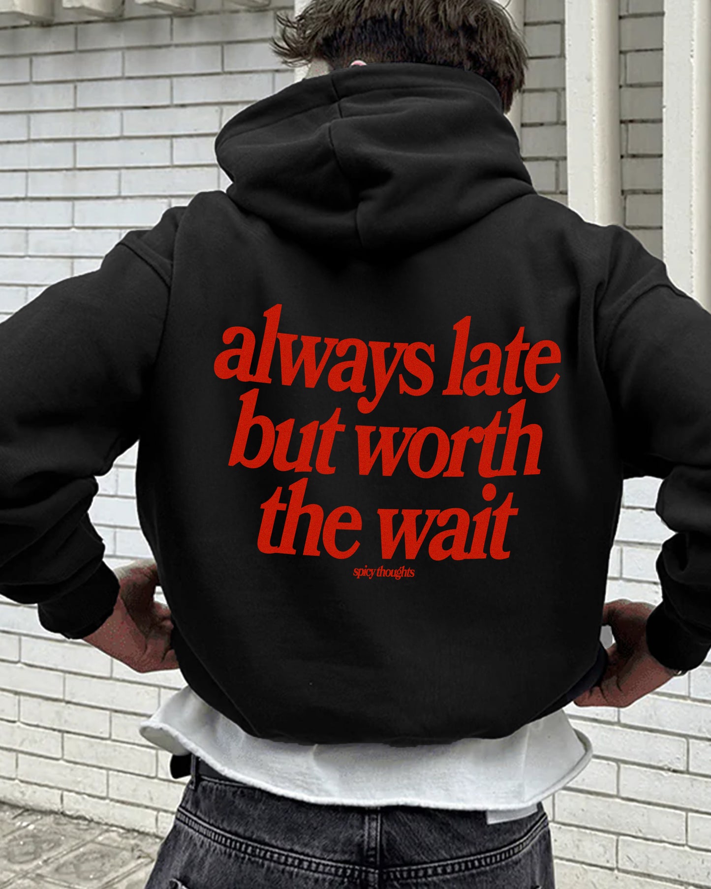 Oversized Hoodie Black - Always Late