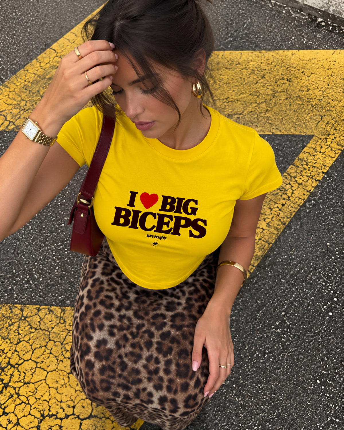 Fitted Tee Girls - I Love Big Biceps