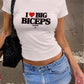 Fitted Tee Girls - I Love Big Biceps