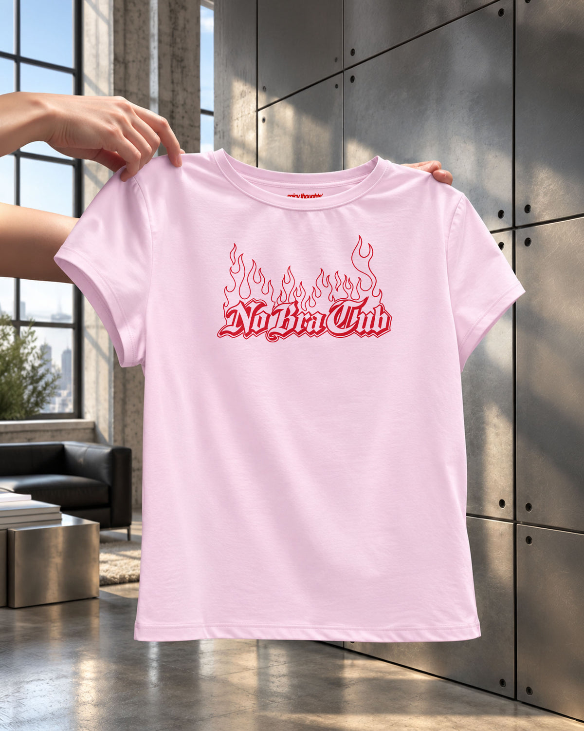 Baby Tee Girls - No Bra Club Flame