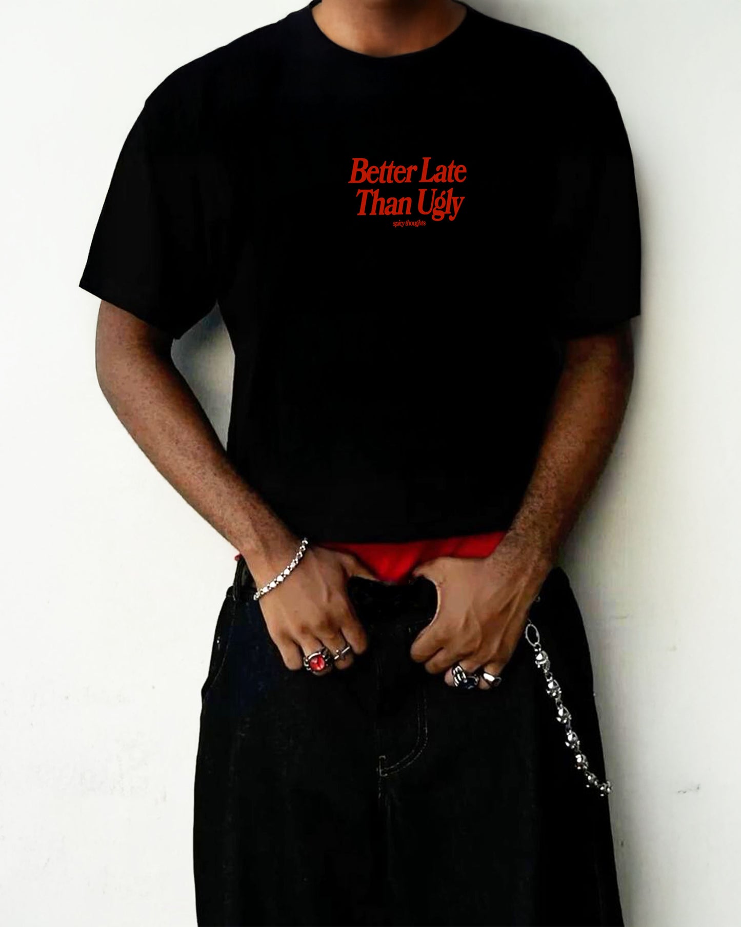 Heavy Oversized Tee White - Better Late Than Ugly