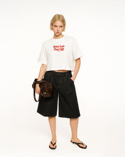 Oversize Cropped Tee - Better Late Than Ugly
