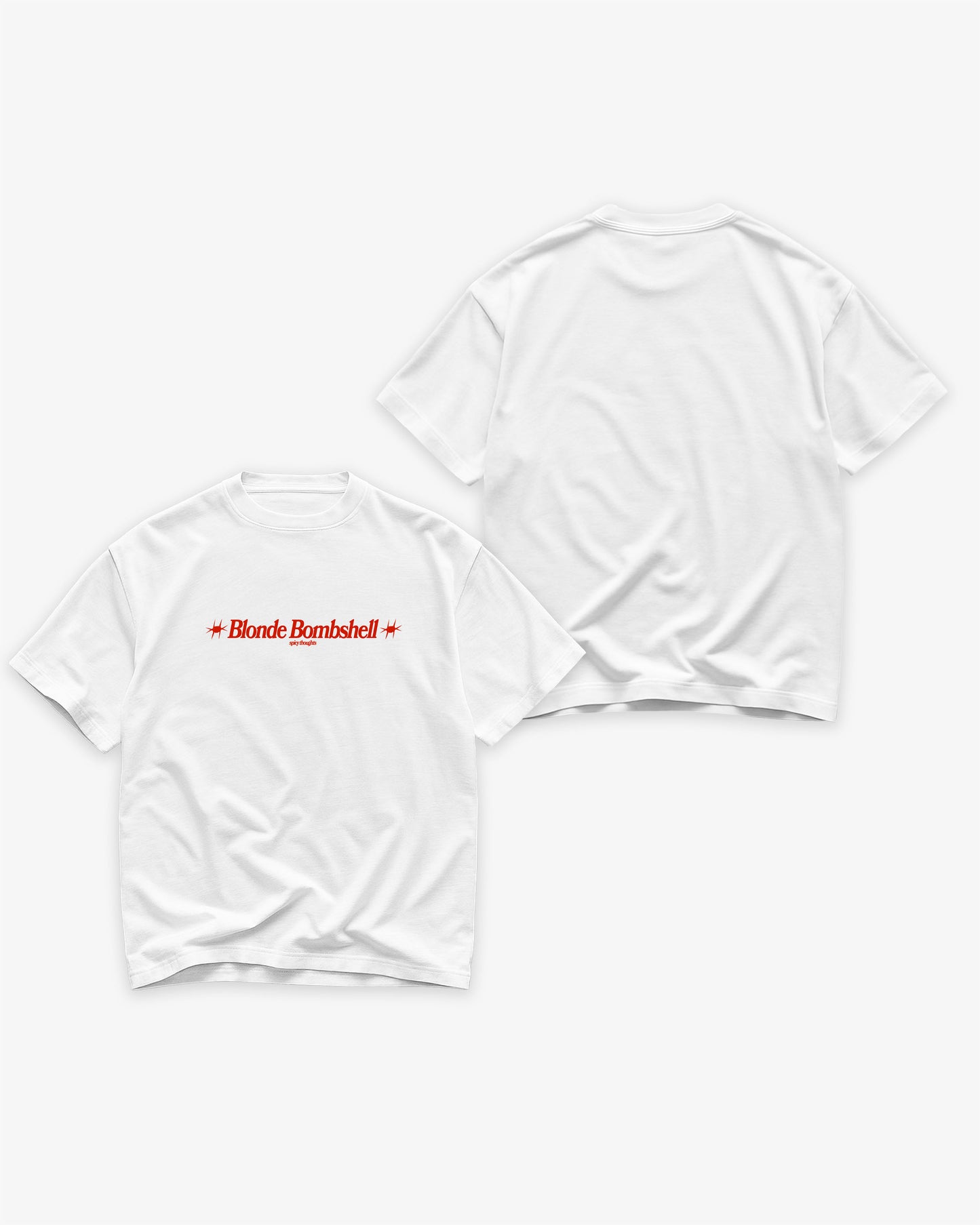 Heavy Oversized Tee White - Blonde Bombshell