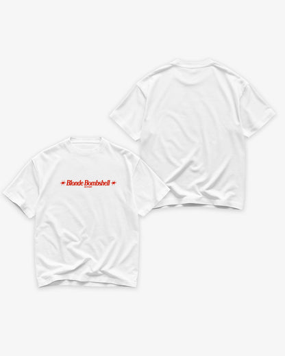 Heavy Oversized Tee White - Blonde Bombshell