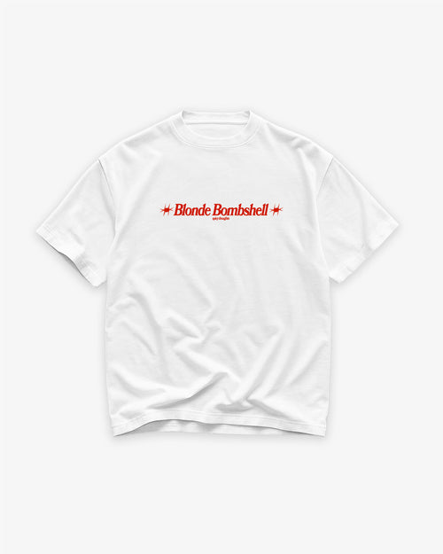 Heavy Oversized Tee White - Blonde Bombshell