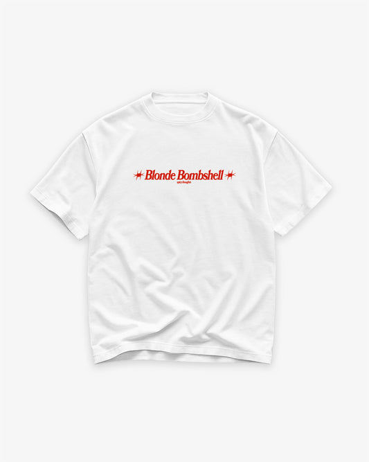 Heavy Oversized Tee White - Blonde Bombshell