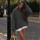 Boxy Cable Knit Sweater