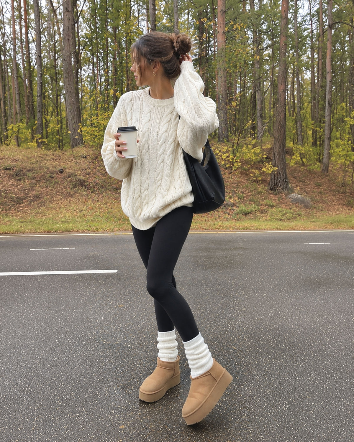 Boxy Cable Knit Sweater