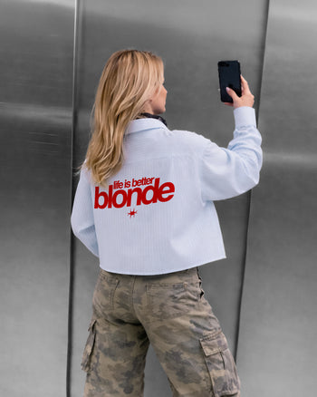 Boxy Striped Shirt Girls - Life Is Better Blonde