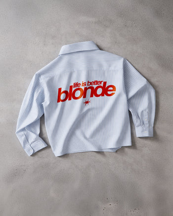 Boxy Striped Shirt Girls - Life Is Better Blonde