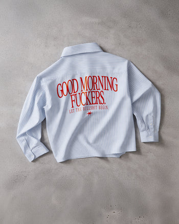 Boxy Striped Shirt Girls - Good Morning Fuckers