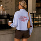 Boxy Striped Shirt Girls - I Will Block You