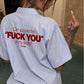 Boxy Short Sleeve Shirt - Can you see the fuck you in my smile