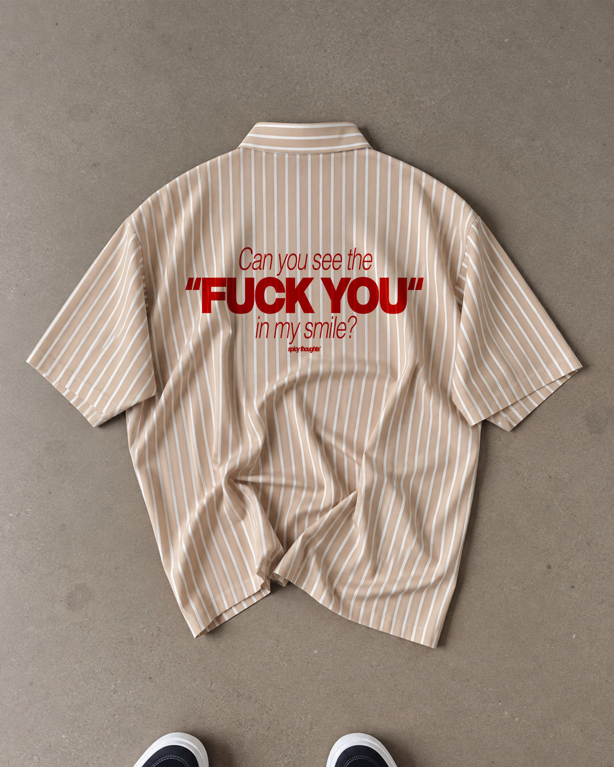 Boxy Short Sleeve Shirt - Can you see the fuck you in my smile