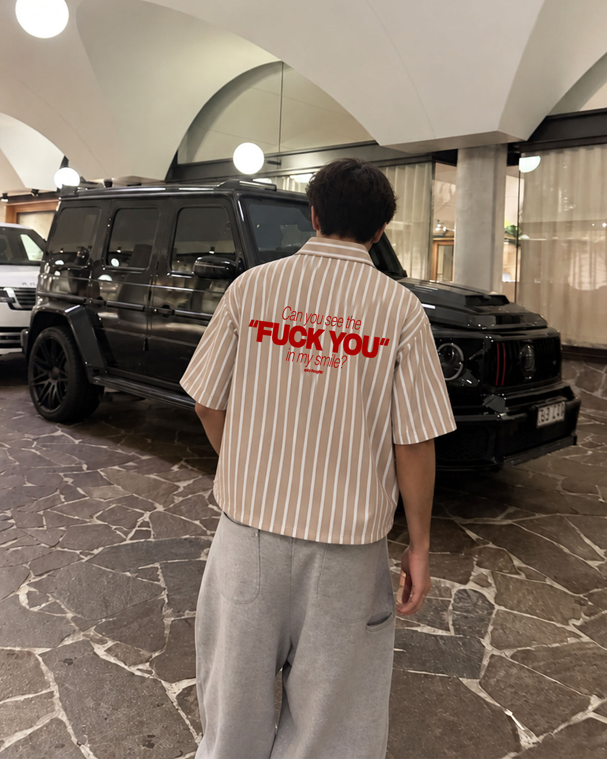 Boxy Short Sleeve Shirt - Can you see the fuck you in my smile