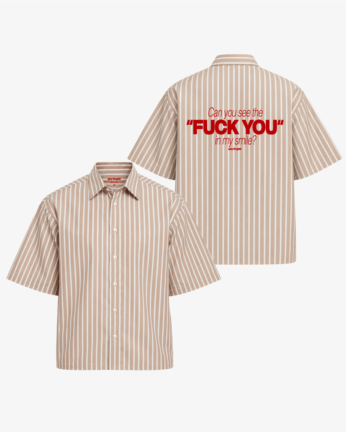 Boxy Short Sleeve Shirt - Can you see the fuck you in my smile