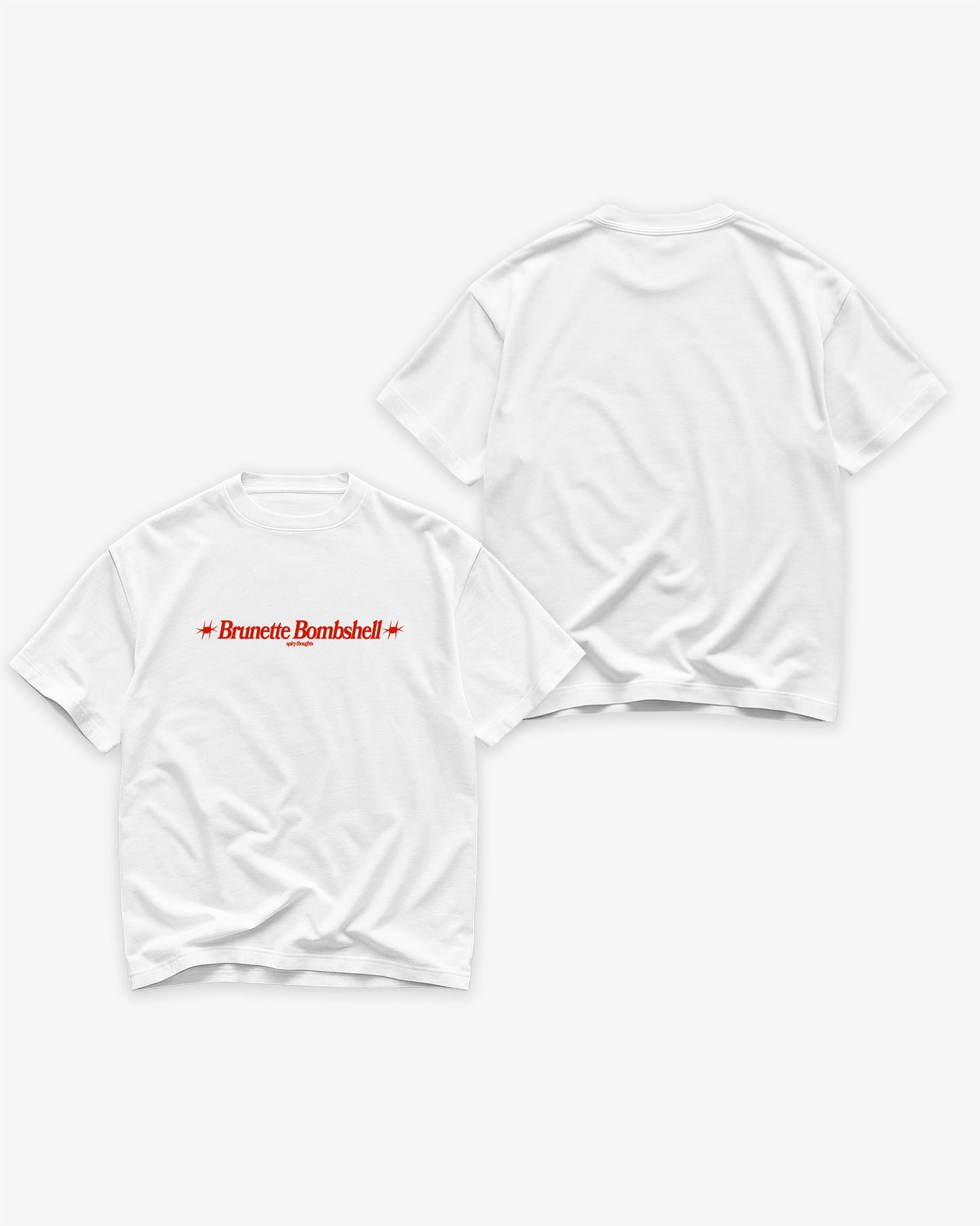Heavy Oversized Tee White - Brunette Bombshell
