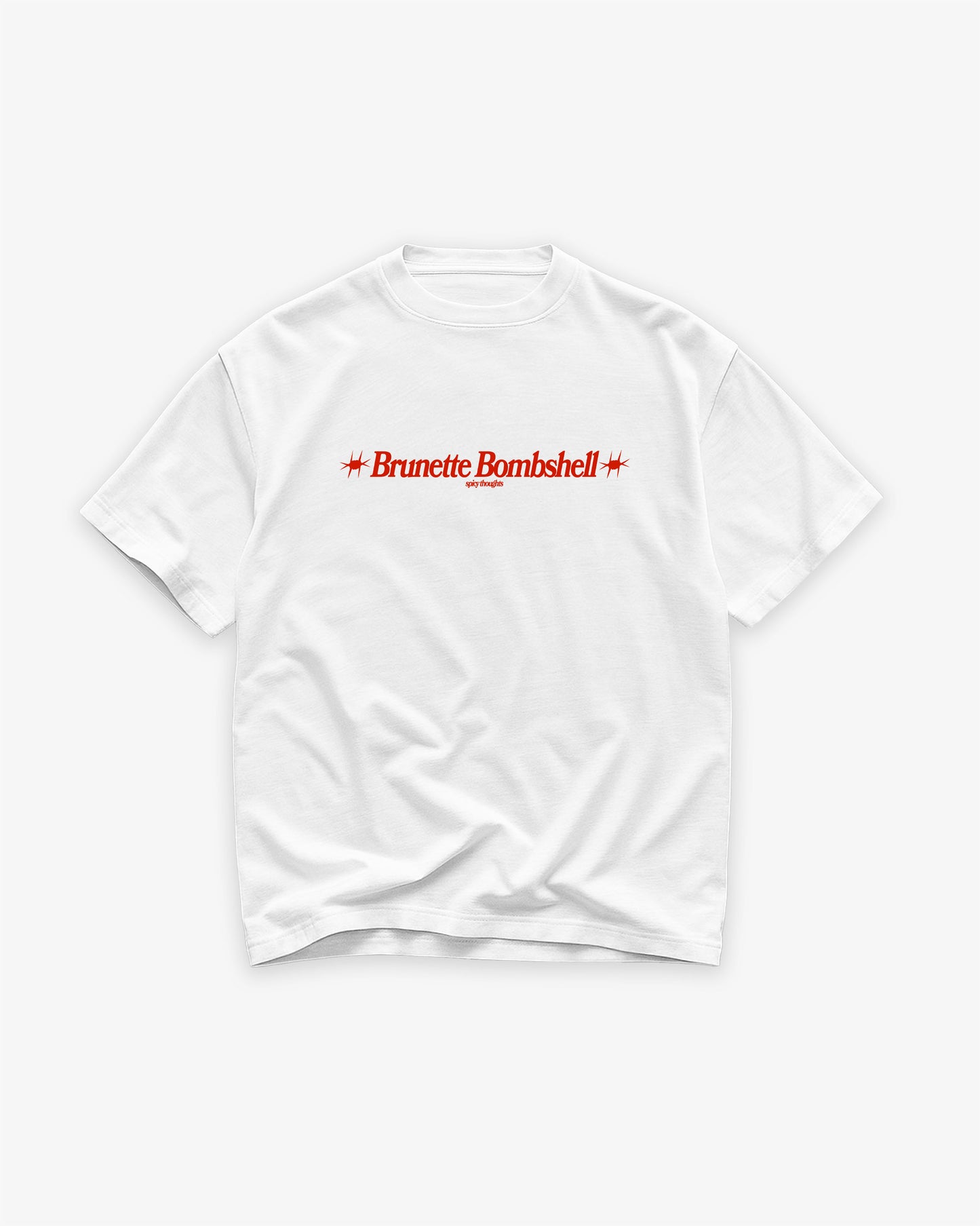 Heavy Oversized Tee White - Brunette Bombshell