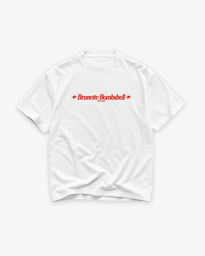Heavy Oversized Tee White - Brunette Bombshell