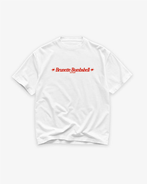 Heavy Oversized Tee White - Brunette Bombshell